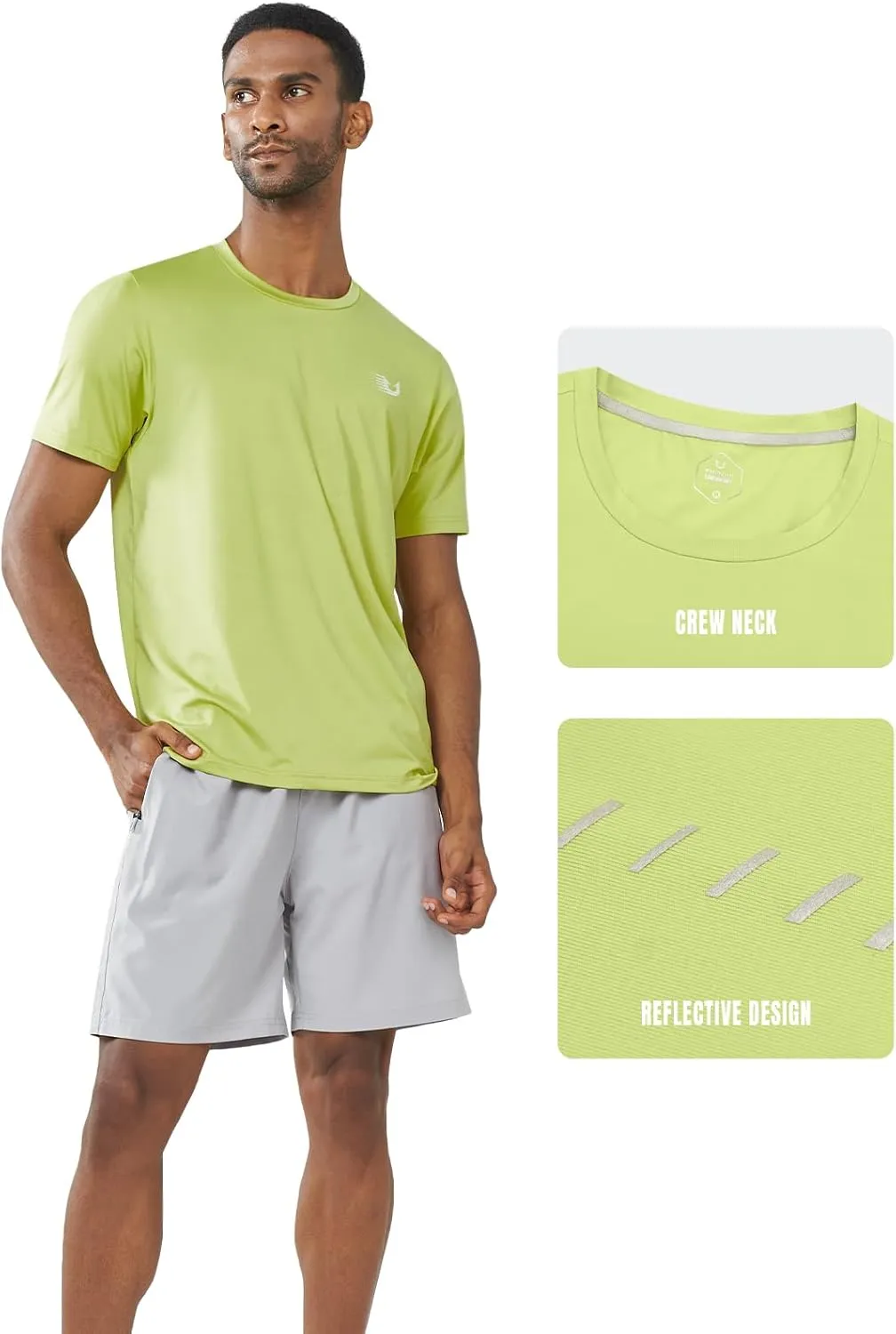 NORTHYAD Men's Athletic Shirts Workout Running Short Sleeve T-Shirt Quick Dry Lightweight Gym Tee Tops