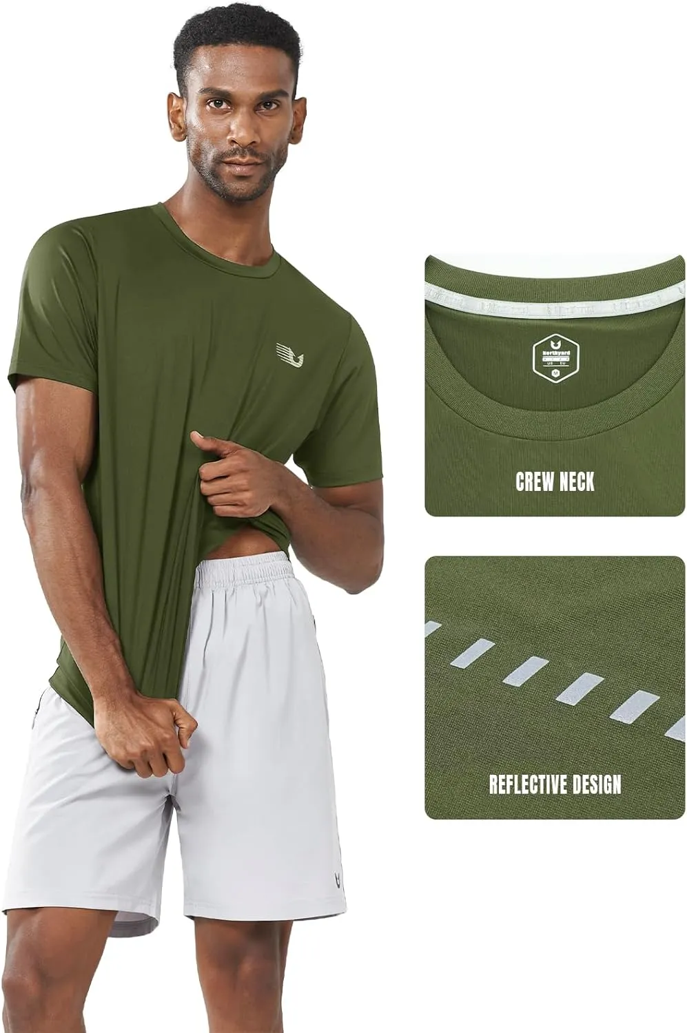 NORTHYAD Men's Athletic Shirts Workout Running Short Sleeve T-Shirt Quick Dry Lightweight Gym Tee Tops