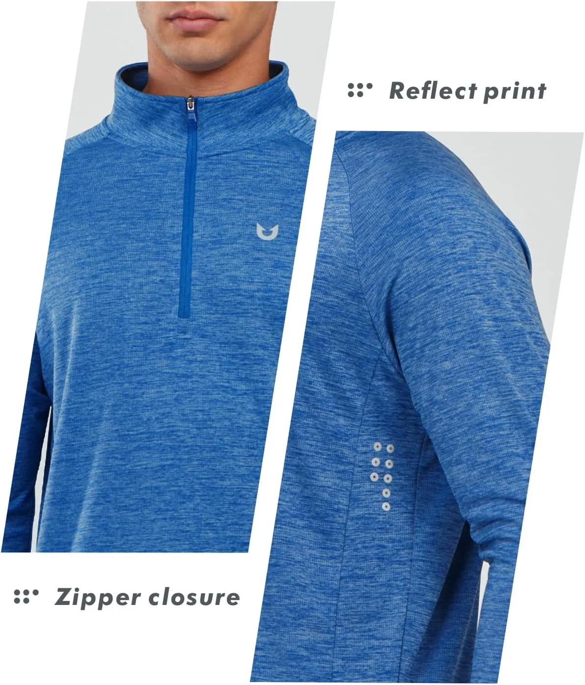 NORTHYARD Men's Running Shirt Long Sleeve Quarter Zip Pullover Moisture Wicking Quick Dry Athletic Workout Shirts