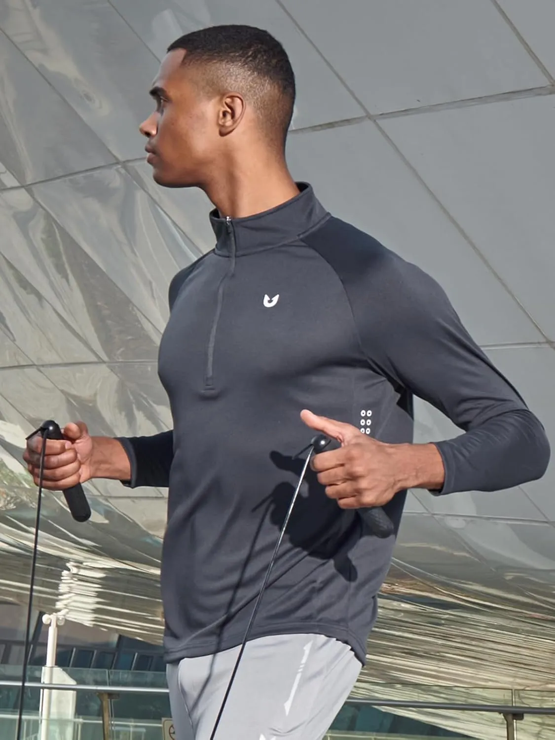 NORTHYARD Men's Running Shirt Long Sleeve Quarter Zip Pullover Moisture Wicking Quick Dry Athletic Workout Shirts