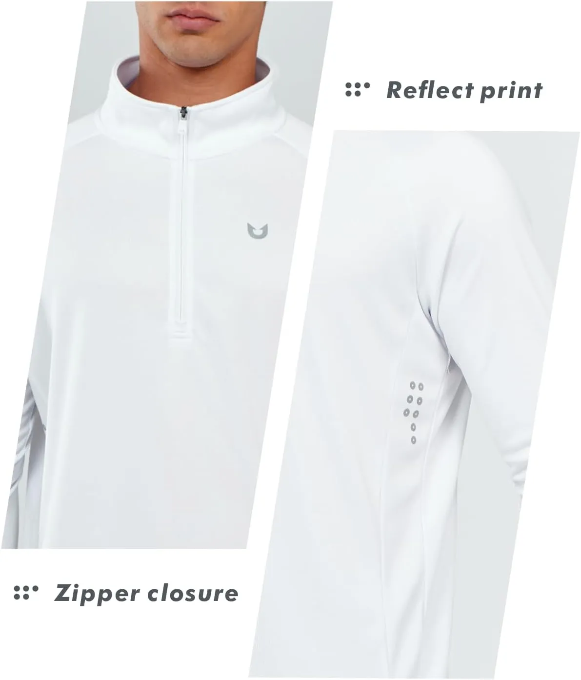 NORTHYARD Men's Running Shirt Long Sleeve Quarter Zip Pullover Moisture Wicking Quick Dry Athletic Workout Shirts