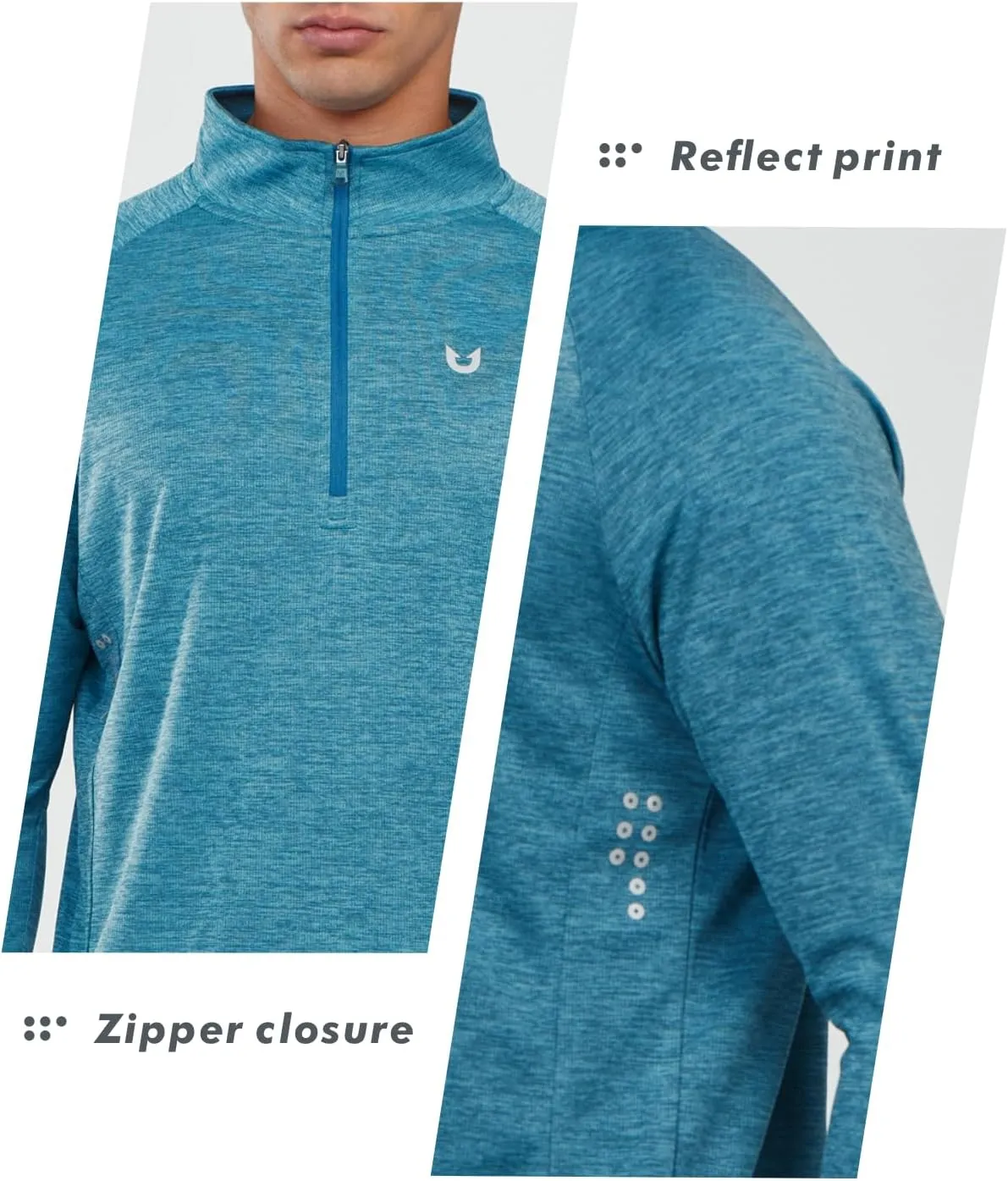 NORTHYARD Men's Running Shirt Long Sleeve Quarter Zip Pullover Moisture Wicking Quick Dry Athletic Workout Shirts
