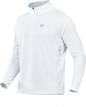 NORTHYARD Men's Running Shirt Long Sleeve Quarter Zip Pullover Moisture Wicking Quick Dry Athletic Workout Shirts