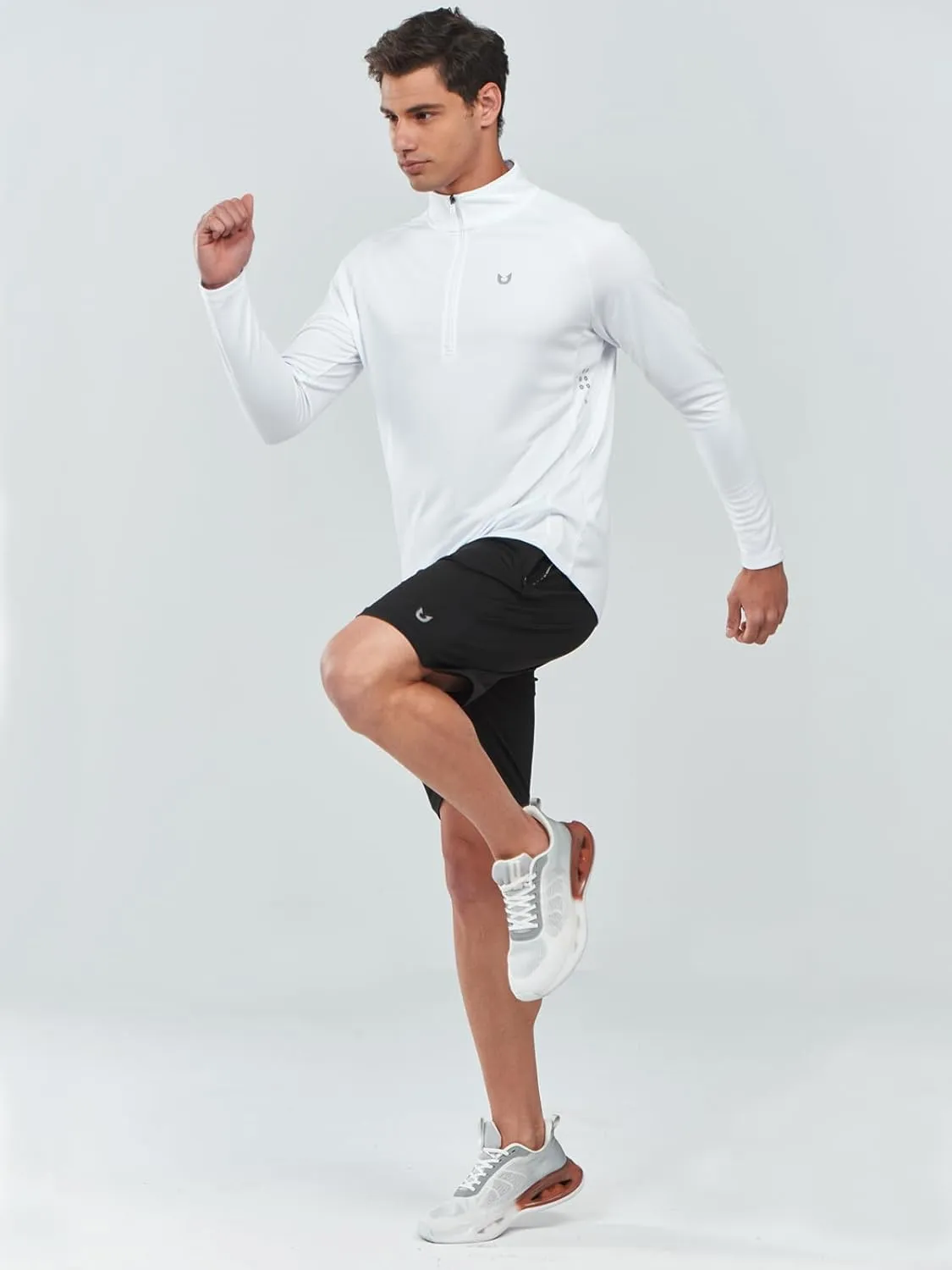 NORTHYARD Men's Running Shirt Long Sleeve Quarter Zip Pullover Moisture Wicking Quick Dry Athletic Workout Shirts
