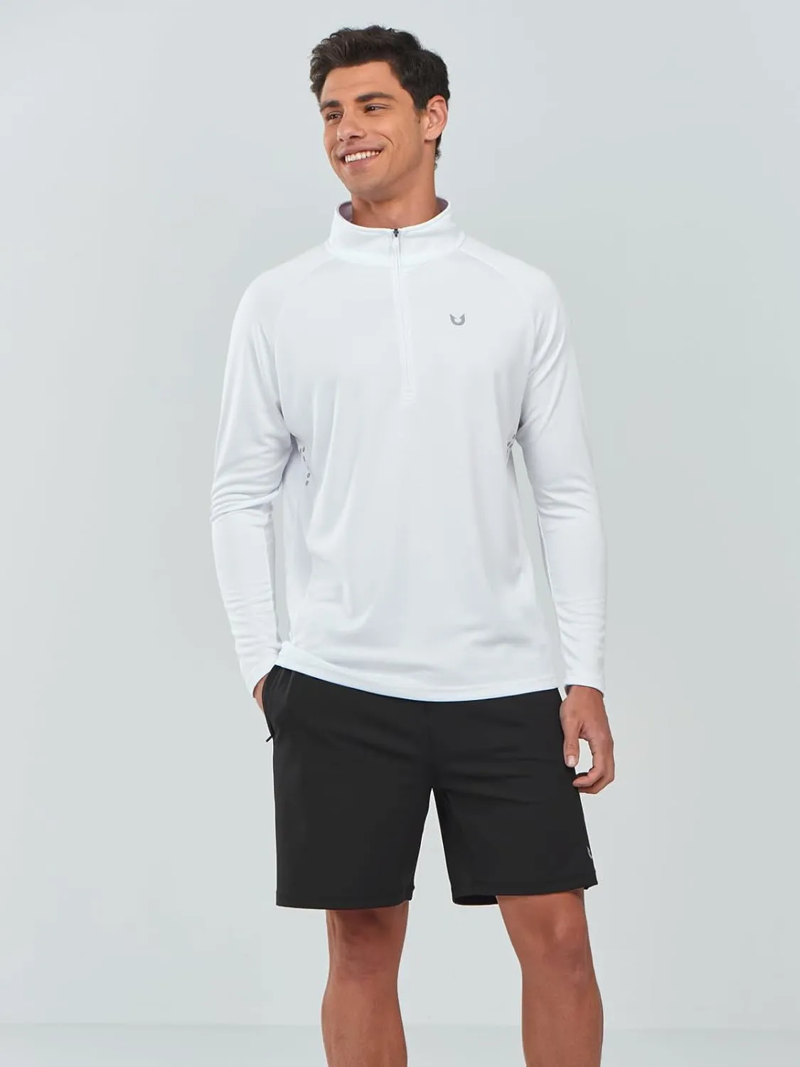 NORTHYARD Men's Running Shirt Long Sleeve Quarter Zip Pullover Moisture Wicking Quick Dry Athletic Workout Shirts