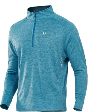 NORTHYARD Men's Running Shirt Long Sleeve Quarter Zip Pullover Moisture Wicking Quick Dry Athletic Workout Shirts