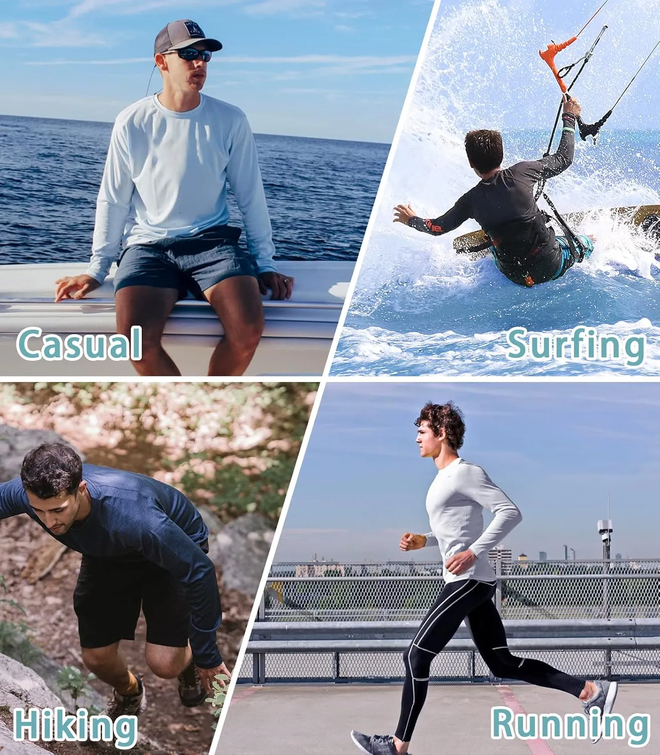 NORTHYARD Men's UPF 50  Hoodie Shirts Long Sleeve Sun Protection Fishing Swim Lightweight UV SPF Running Rash Guard Quick Dry