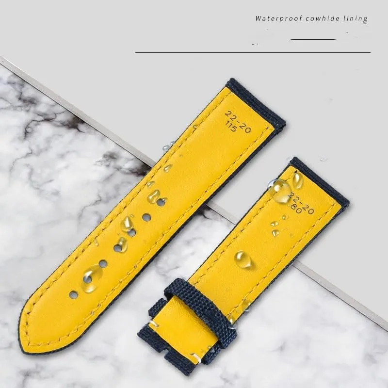 Nylon canvas watch strap for Breitling Avenger Reconnaissance Aircraft Super Ocean Yellow Wolf Blackbird watchband