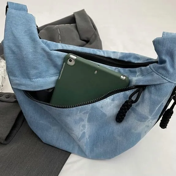 Nylon Crescent Crossbody Bag for Women Luna Bag Dumpling Bag Hobo Bag Moon Shoulder Bag