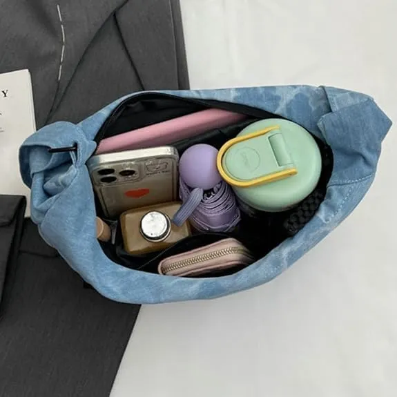 Nylon Crescent Crossbody Bag for Women Luna Bag Dumpling Bag Hobo Bag Moon Shoulder Bag