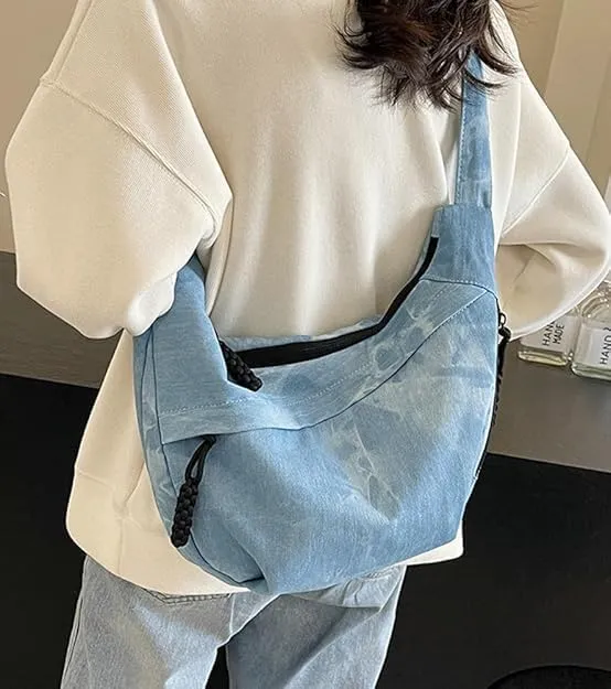 Nylon Crescent Crossbody Bag for Women Luna Bag Dumpling Bag Hobo Bag Moon Shoulder Bag