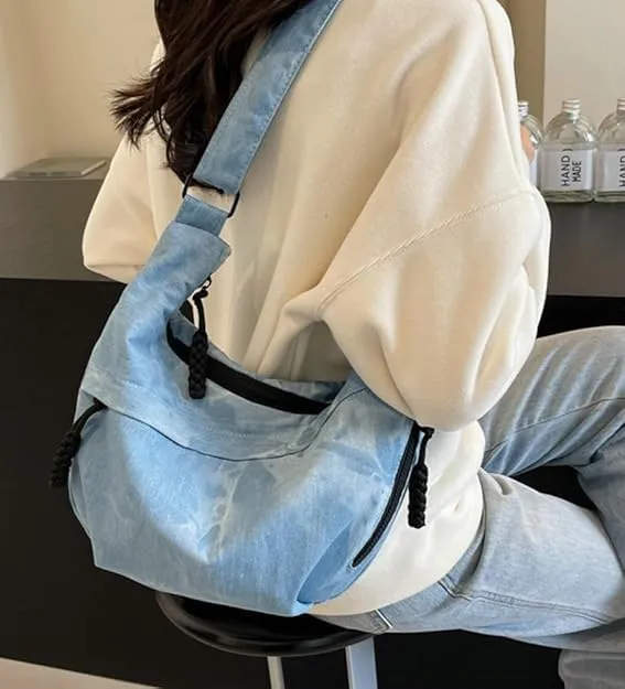 Nylon Crescent Crossbody Bag for Women Luna Bag Dumpling Bag Hobo Bag Moon Shoulder Bag