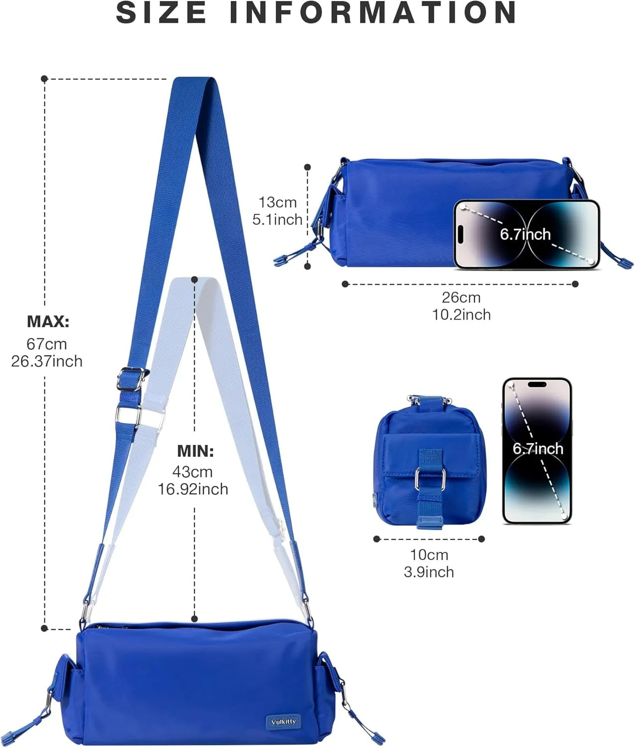 Nylon Crossbody Bag for Women Trendy Design Small Shoulder Sling Bag Clutch with Adjustable Strap