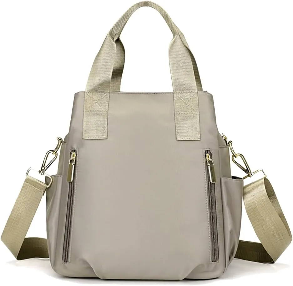 Nylon Crossbody Bag for Women - Waterproof Shoulder Bag with Multi Pockets and Top Handle