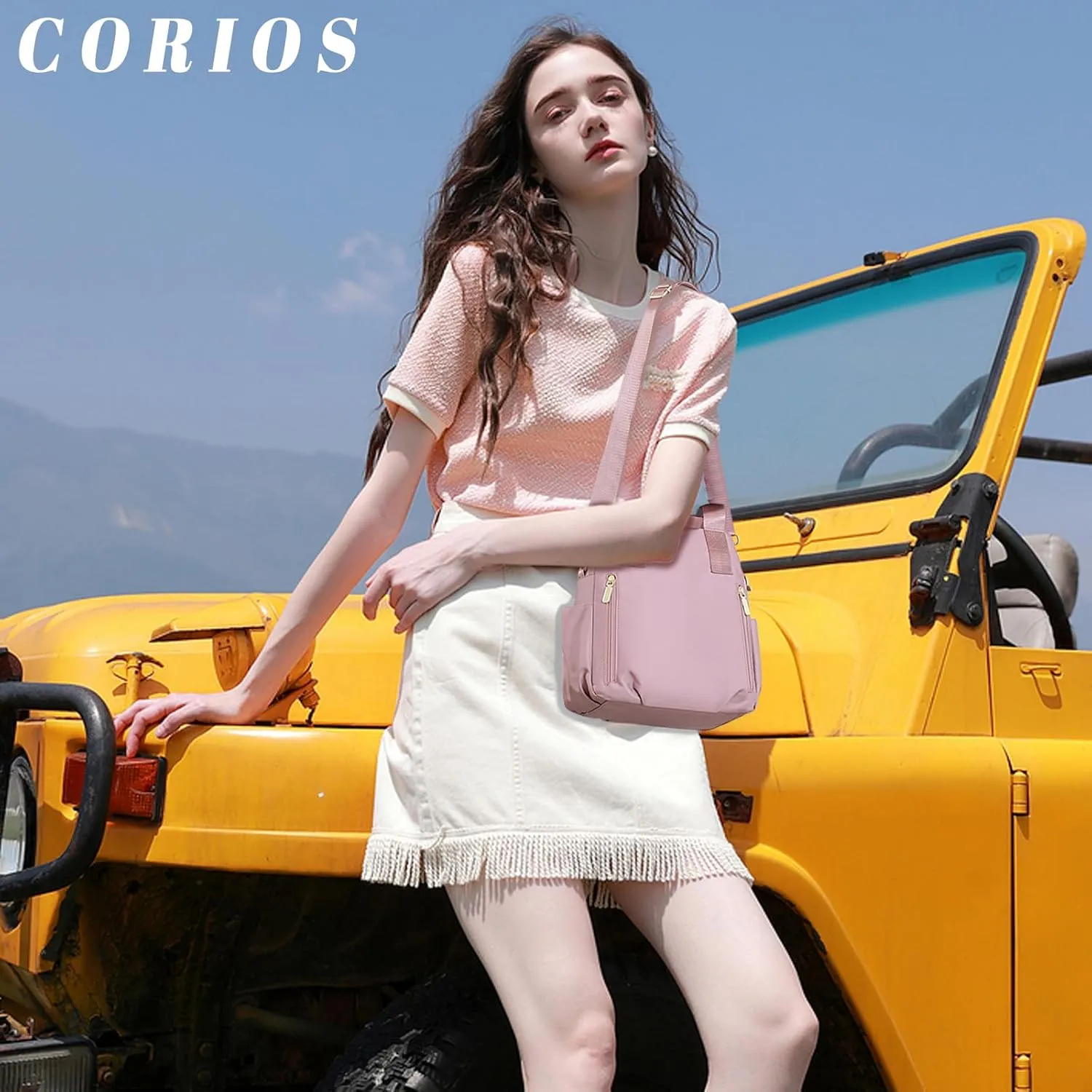 Nylon Crossbody Bag for Women - Waterproof Shoulder Bag with Multi Pockets and Top Handle