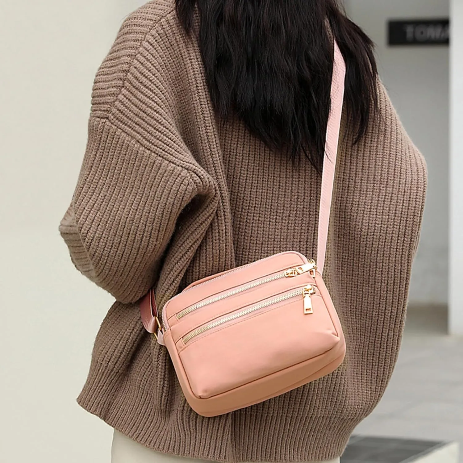 Nylon Crossbody Bag for Women, Waterproof Shoulder Purse Bag with Adjustable Strap, Crossbody Handbag for Women