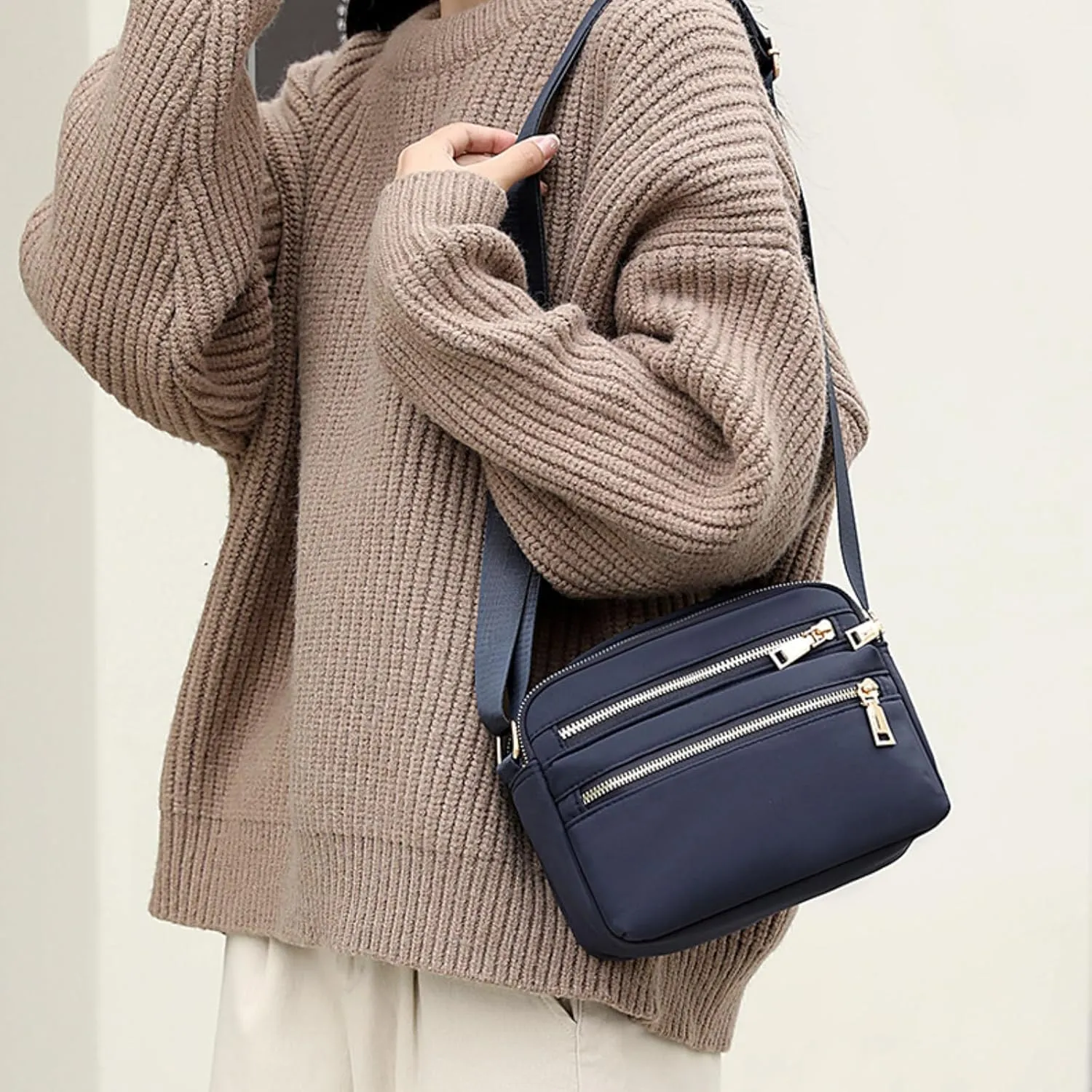 Nylon Crossbody Bag for Women, Waterproof Shoulder Purse Bag with Adjustable Strap, Crossbody Handbag for Women