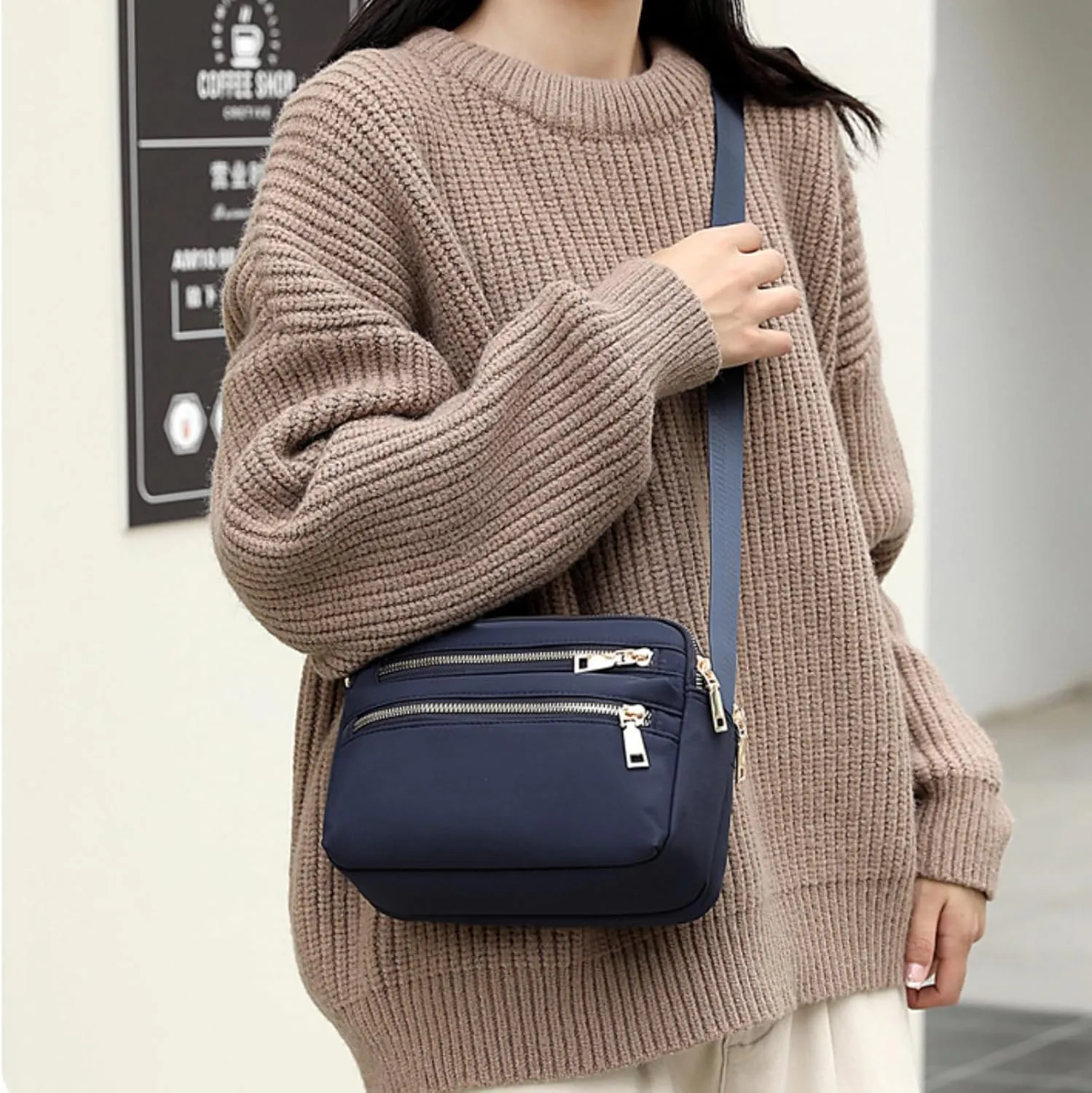 Nylon Crossbody Bag for Women, Waterproof Shoulder Purse Bag with Adjustable Strap, Crossbody Handbag for Women
