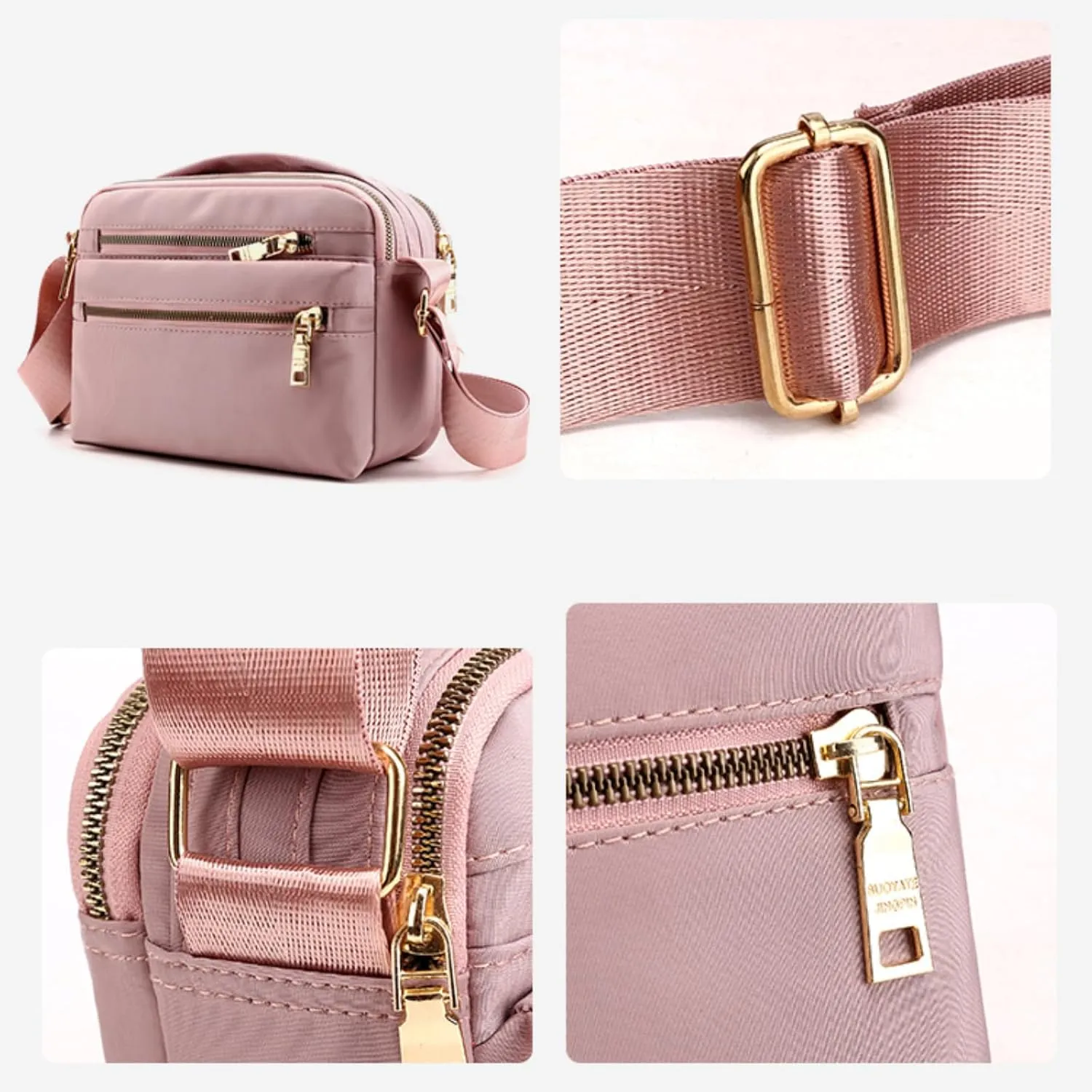 Nylon Crossbody Bag for Women, Waterproof Shoulder Purse Bag with Adjustable Strap, Crossbody Handbag for Women