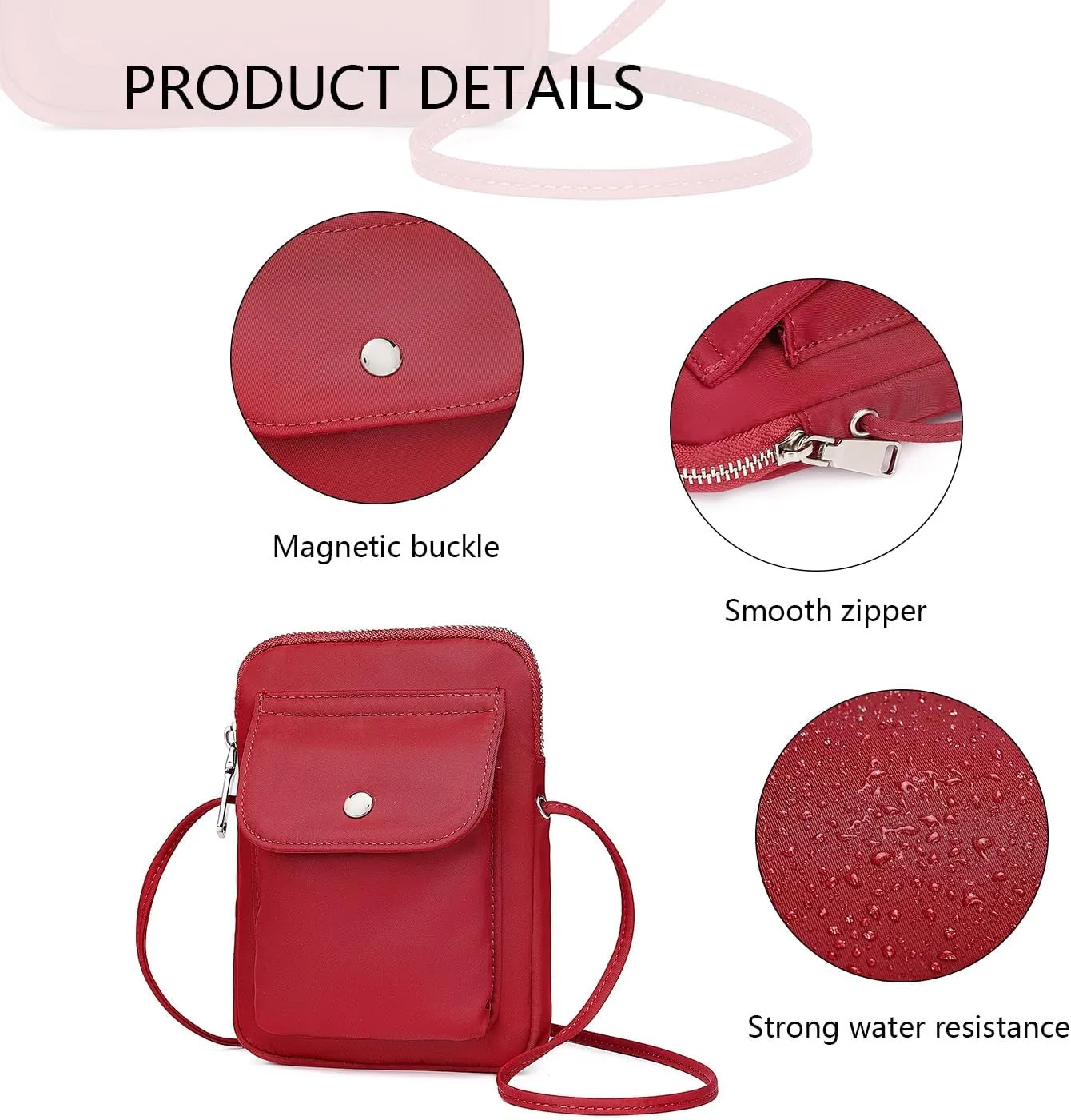 nylon Crossbody Lanyard Mobile Phone Bag Stylish Accessory With Adjustable Strap
