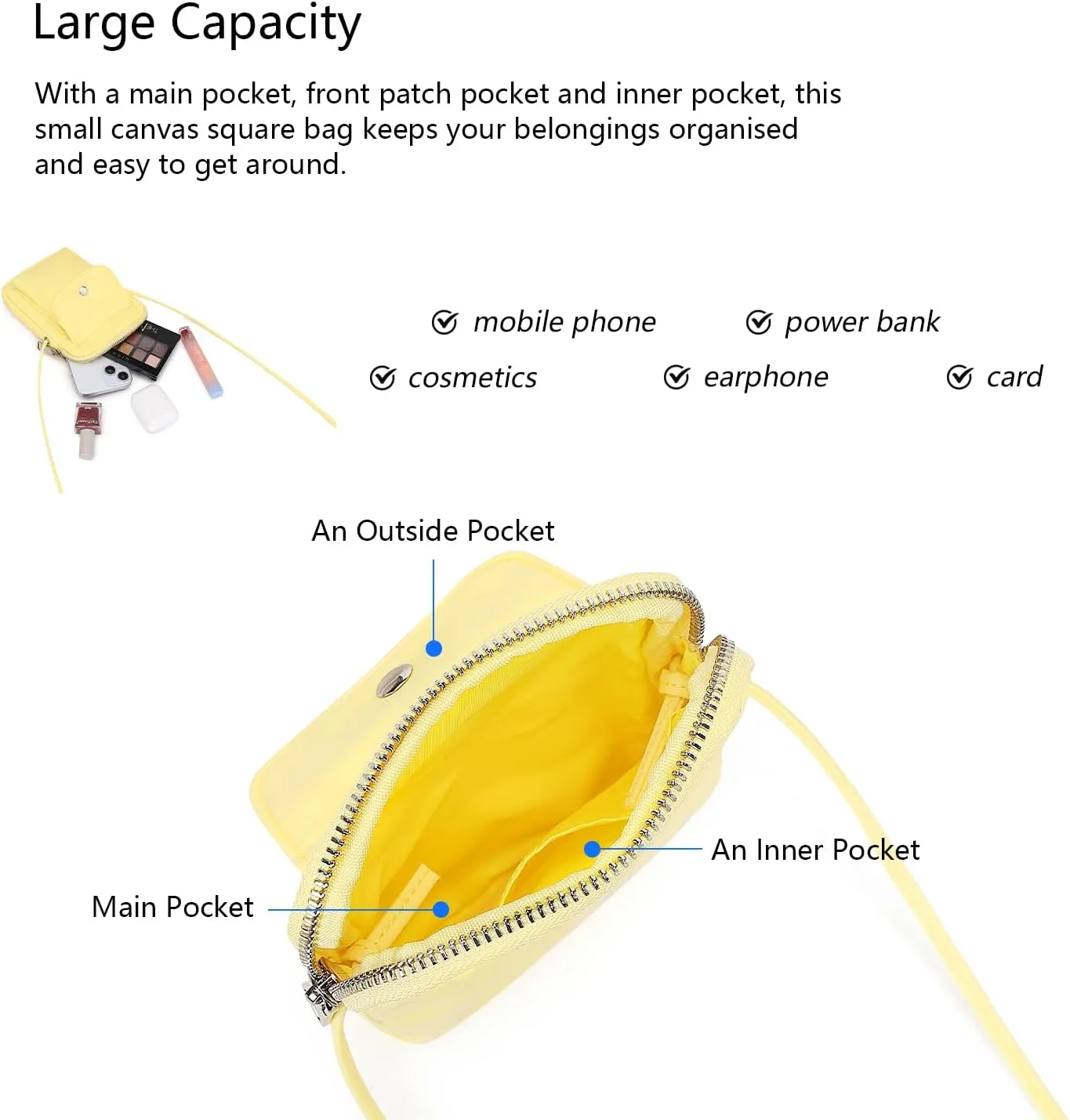 nylon Crossbody Lanyard Mobile Phone Bag Stylish Accessory With Adjustable Strap