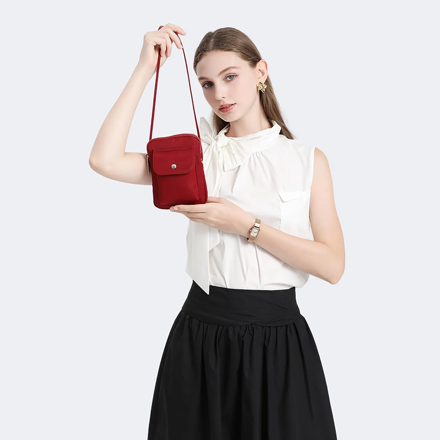 nylon Crossbody Lanyard Mobile Phone Bag Stylish Accessory With Adjustable Strap