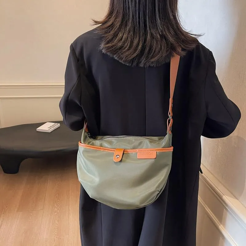 Nylon Shoulder Bag for Women Fashion Crossbody Tote Lightweight Casual Purse for Commuting Travel and Everyday Use