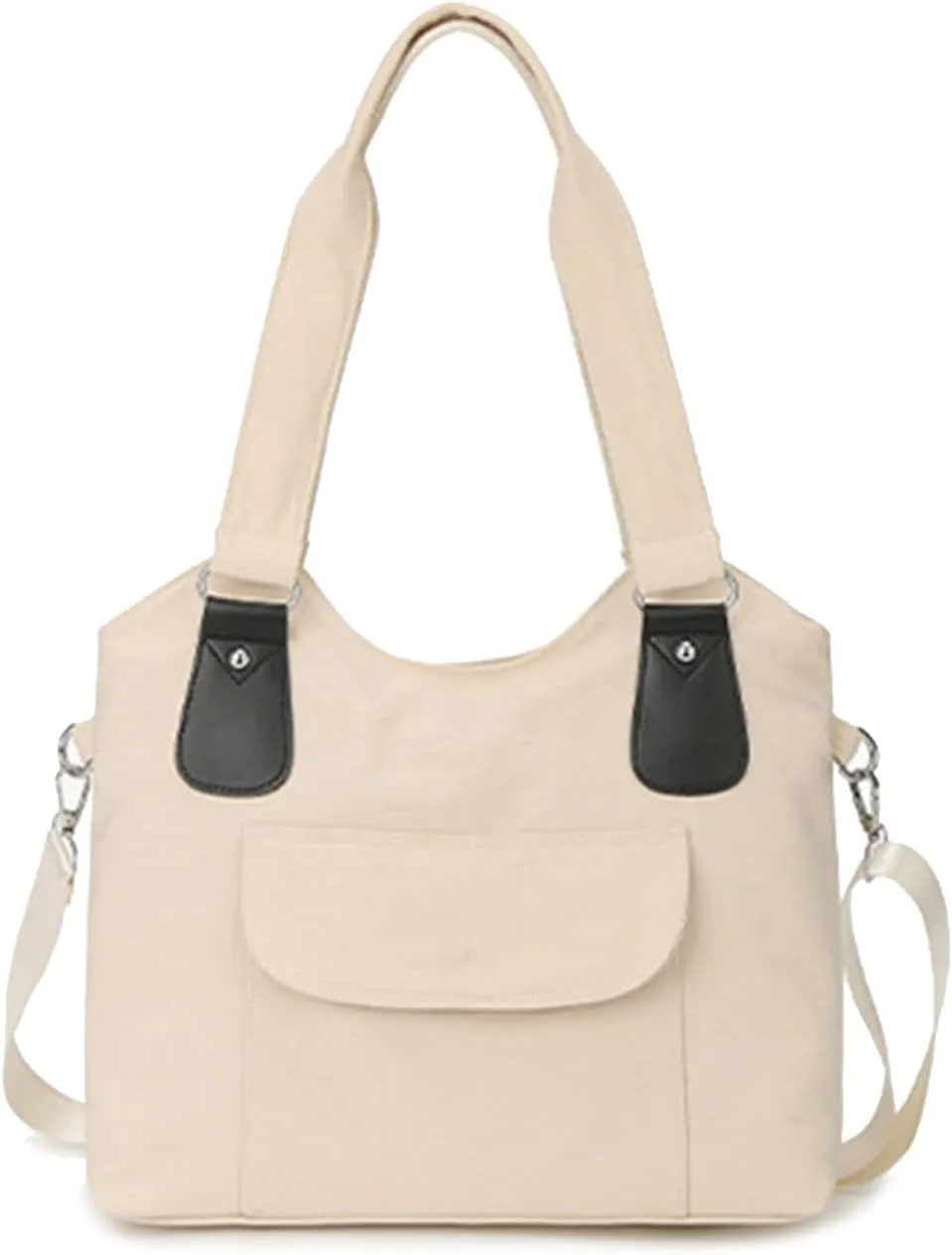 Nylon Shoulder Bag for Women Waterproof Handbag Casual Crossbody Bag Multi Pockets Messenger Bag Top Handle Bag