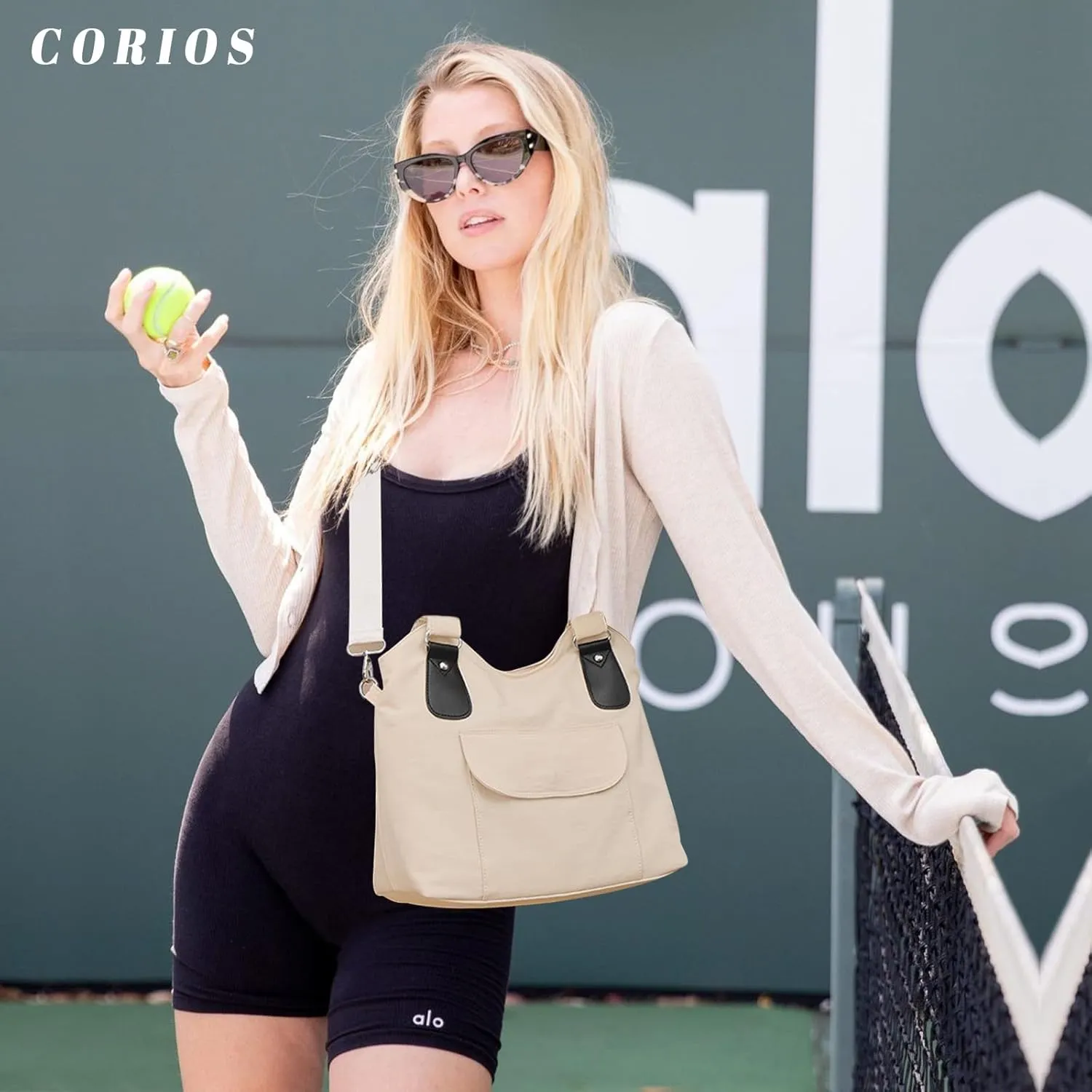 Nylon Shoulder Bag for Women Waterproof Handbag Casual Crossbody Bag Multi Pockets Messenger Bag Top Handle Bag