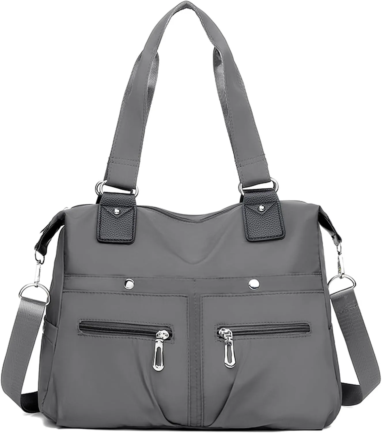 Nylon Waterproof Tote Bag,Large Capacity Waterproof Multi Pocket Shoulder Bag,Adjustable Shoulder Crossbody Bag.