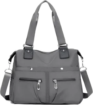Nylon Waterproof Tote Bag,Large Capacity Waterproof Multi Pocket Shoulder Bag,Adjustable Shoulder Crossbody Bag.