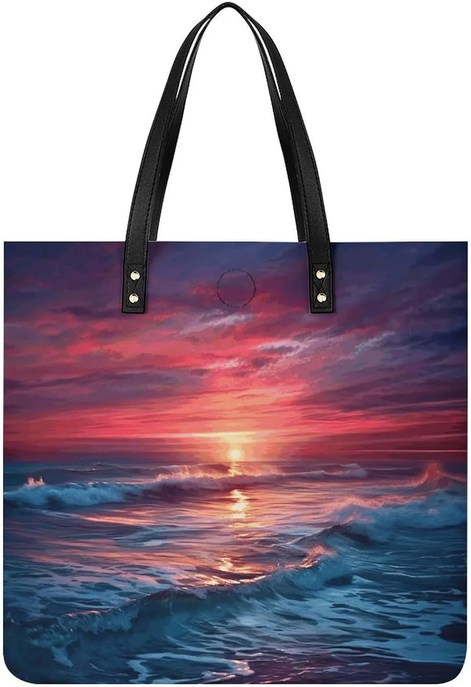 Ocean at Warm Twilight Large Leather Handbags Women Fashion Handbag Multifunctional Travel Bag It Is A Great Gift for Mothers, Teachers, Friends, Bridesmaids