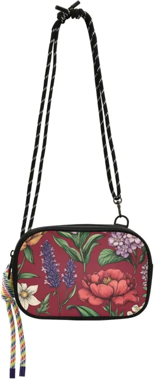 Oil Painting with Retro Flowers Sling Bags Crossbody for Women Comfort with Adjustable Strap Black Handbag Go shopping bolsas elegantes para mujer