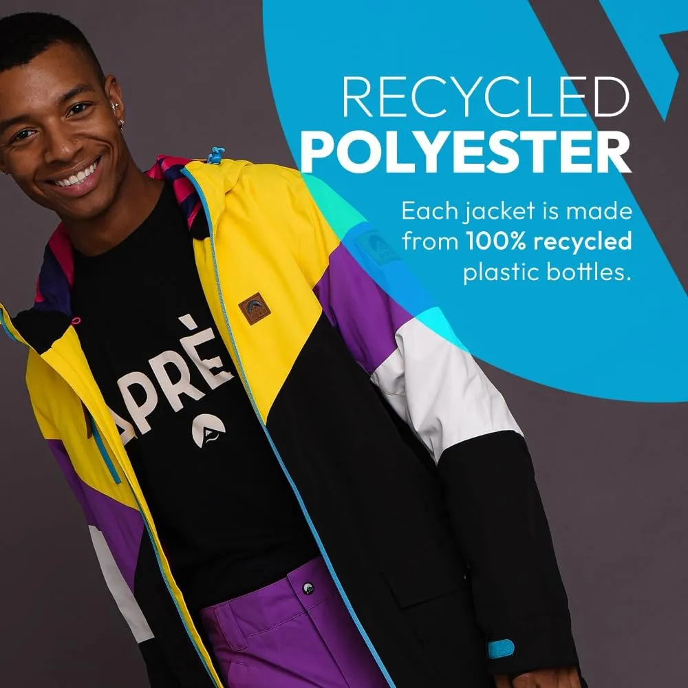 OOSC Fresh Pow Snowboard & Ski Jacket Men | Yellow, Purple, Black | Waterproof, Breathable &Insulated | Recycled Polyester
