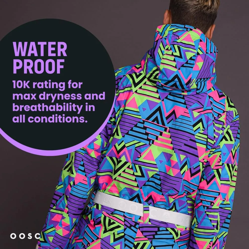 OOSC Future Shock Ski Suit Men | Stylish Retro Pattern | Waterproof, Breathable, Insulated | Recycled Polyester