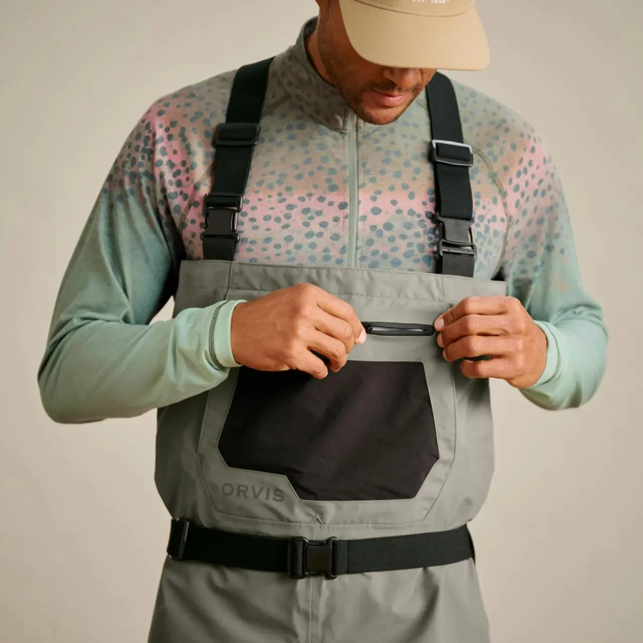 Orvis Clearwater Chest Waders for Men - Waterproof Fly Fishing Waders with Neoprene Booties, External Storage Pocket
