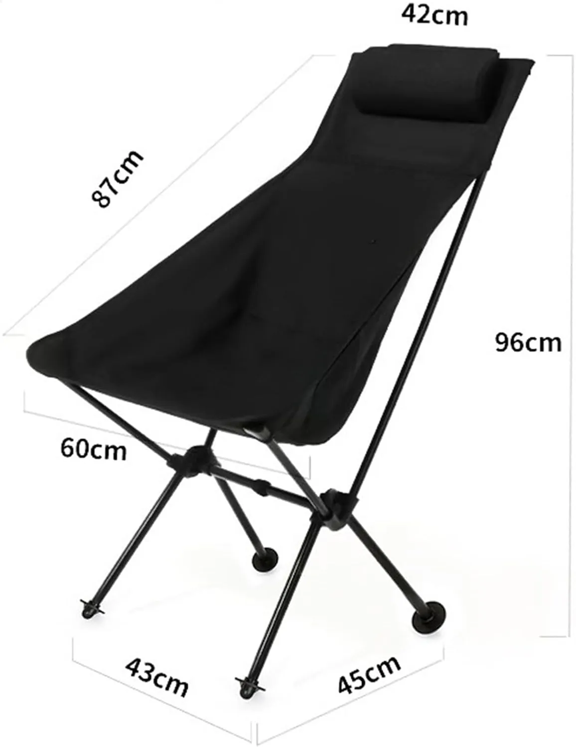 Outdoor Portable High Back Chair Alloy Stand Outdoor Beach Fishing Folding Chair Yellow Black(Black)