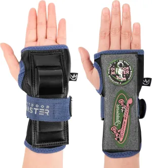 OutdoorMaster Wrist Guards for Snowboarding, Skating, Skateboarding, Impact Resistant Wrist Brace with Splints and Adjustable Strap, Wristsaver Wrist Support Protective Gear for Adults/Youth (1 Pair)