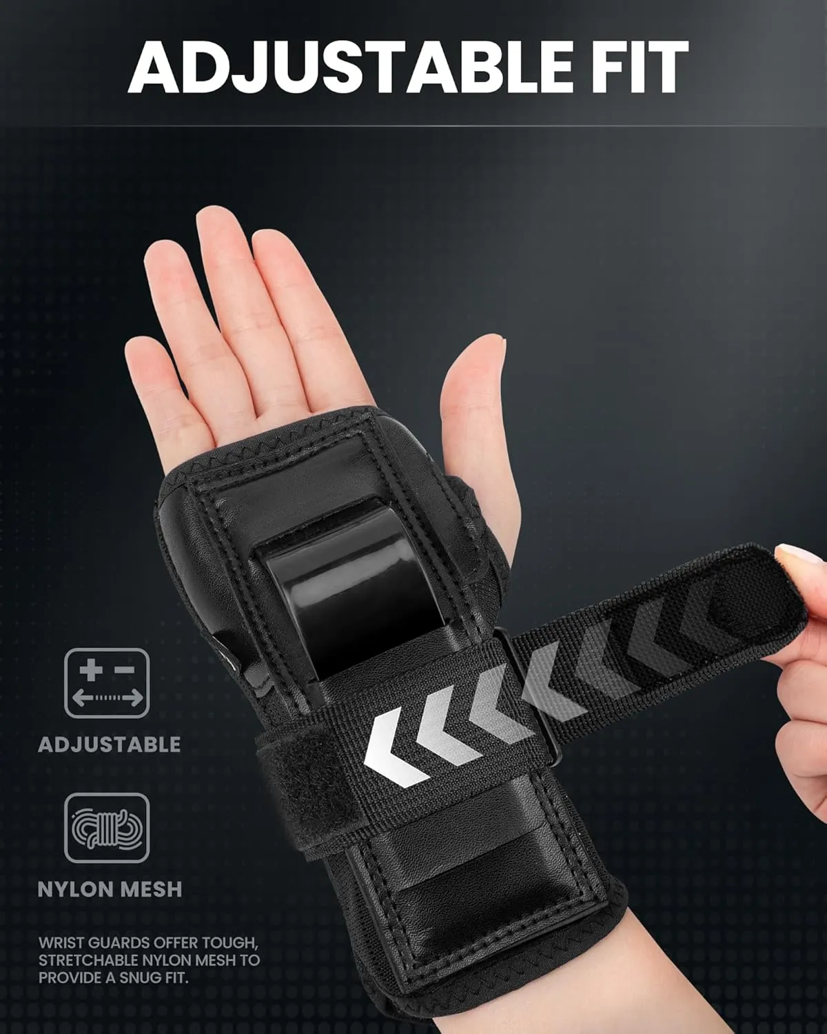 OutdoorMaster Wrist Guards for Snowboarding, Skating, Skateboarding, Impact Resistant Wrist Brace with Splints and Adjustable Strap, Wristsaver Wrist Support Protective Gear for Adults/Youth (1 Pair)