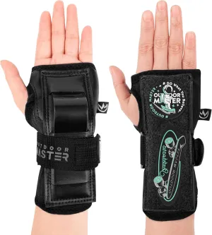 OutdoorMaster Wrist Guards for Snowboarding, Skating, Skateboarding, Impact Resistant Wrist Brace with Splints and Adjustable Strap, Wristsaver Wrist Support Protective Gear for Adults/Youth (1 Pair)