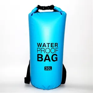 Outdoors Waterproof Dry Bag, 30L Floating Waterproof Bag with Nylon Buckle, Roll-top Drying Bag (Color : Blue)