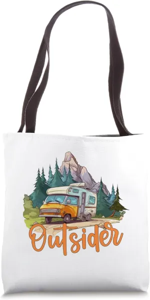 Outsider Adventure Outdoors Explore Motorhomes And Camping Tote Bag