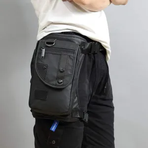 Oxford Hiking Waist Pack Motorcycle Drop Leg Bag for Men Women Bike Riding Thigh Fanny Pouch Outdoor Travel Fishing Camping Casual Daypack 4-Black