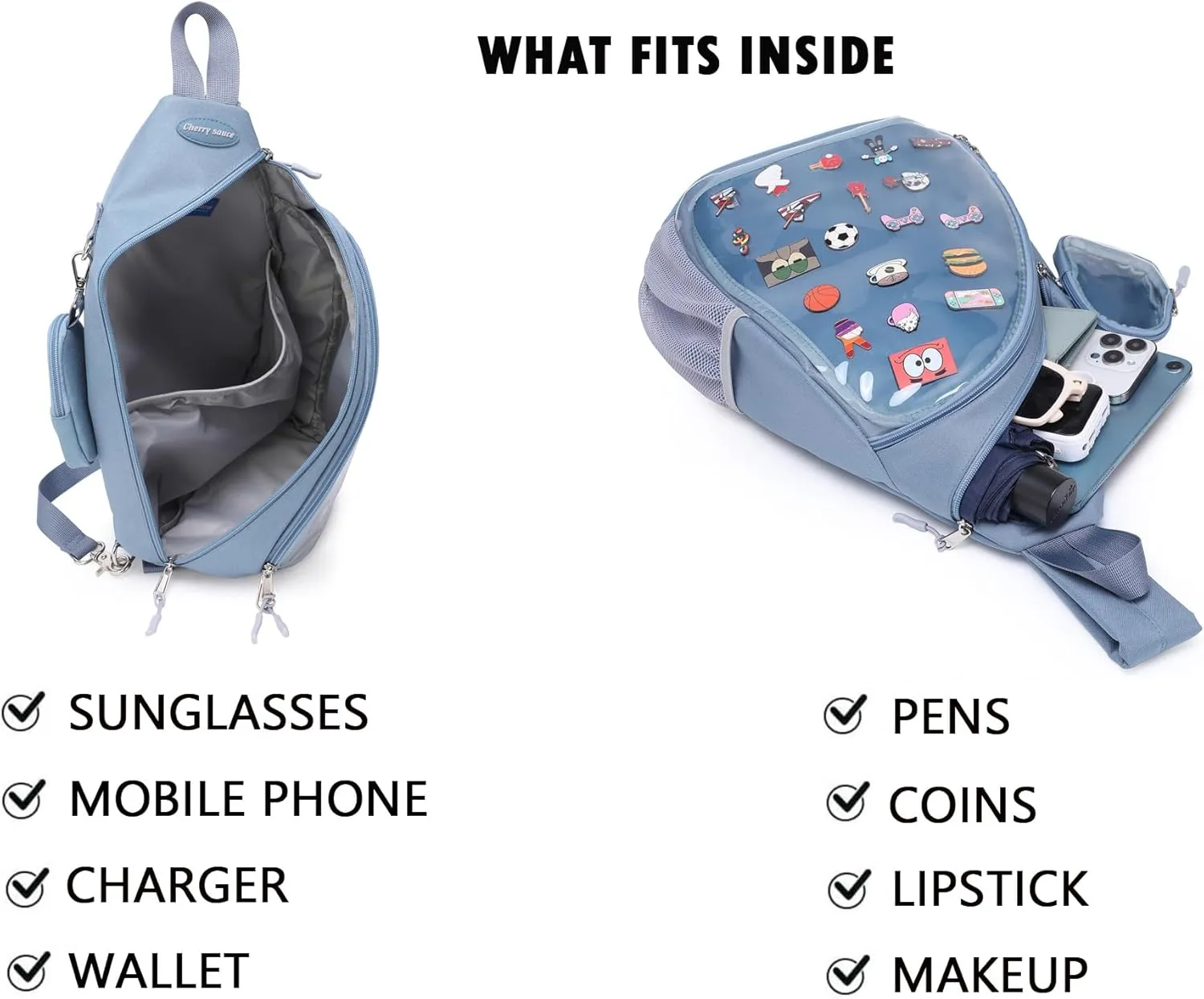 Oxford Ita Bag Kawaii Pin Display Chest Pack Single Shoulder Bag Sport Backpack Hiking Daypack