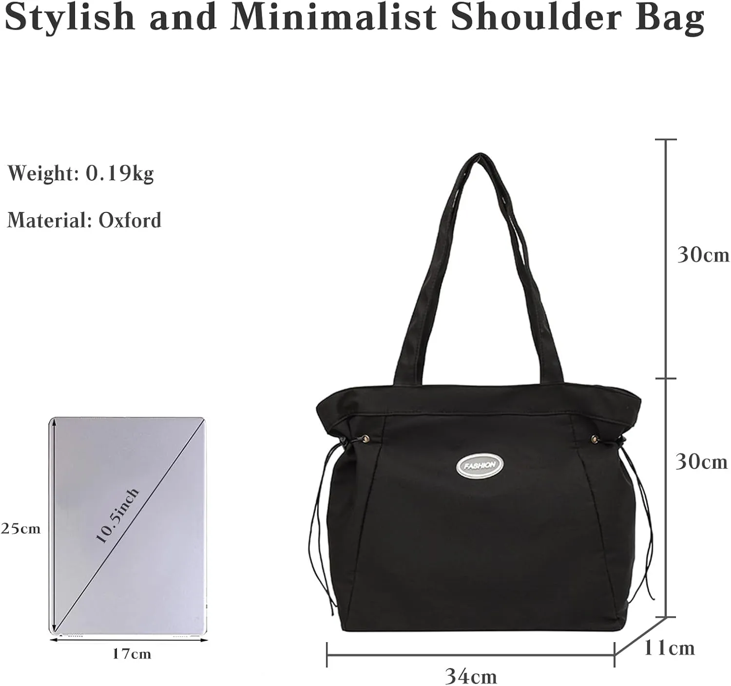 Oxford Tote Bag for Women Side-Cinch Shoulder Bag Casual Multi Pockets Handbag Waterproof Large Top Handle Bag