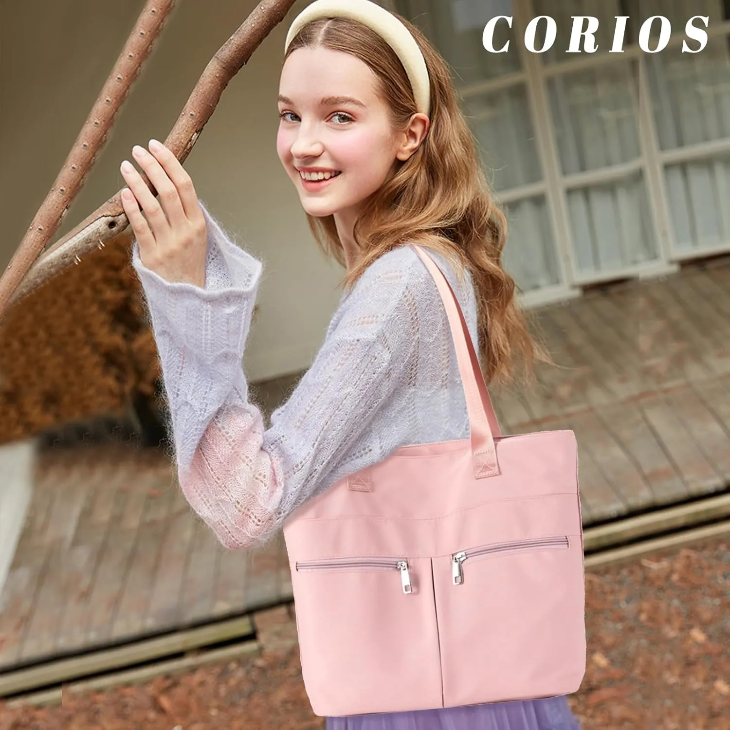 Oxford Tote Bag for Women Waterproof Handbag Large Capacity Shoulder Bag Multi-Pocket Top Handle Bag Casual Hobo Bag