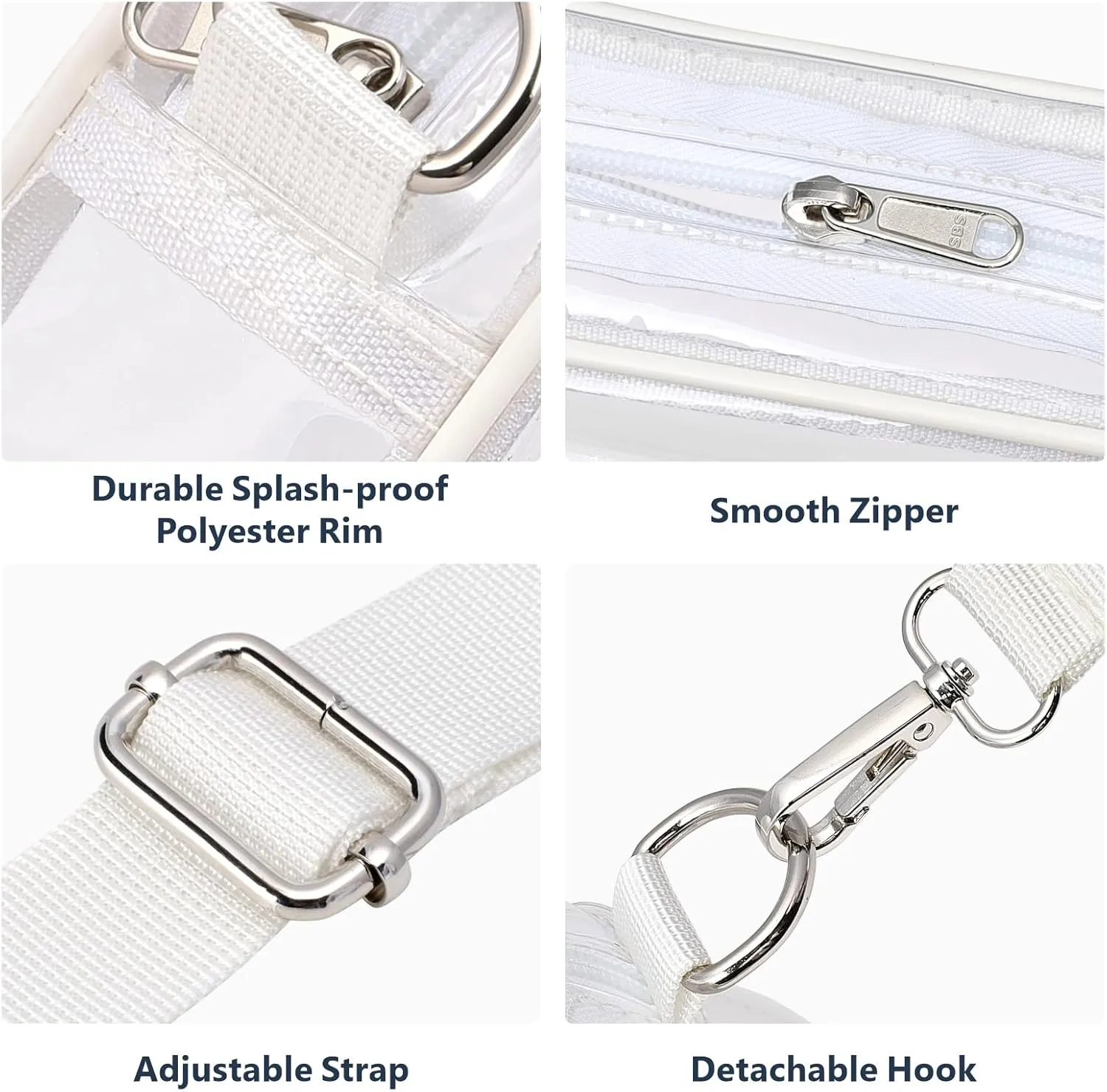 PACKISM Clear Bag for Stadium Events - Clear Purses for Women Stadium Crossbody Concert Bag for Game Day， Sports, Festival