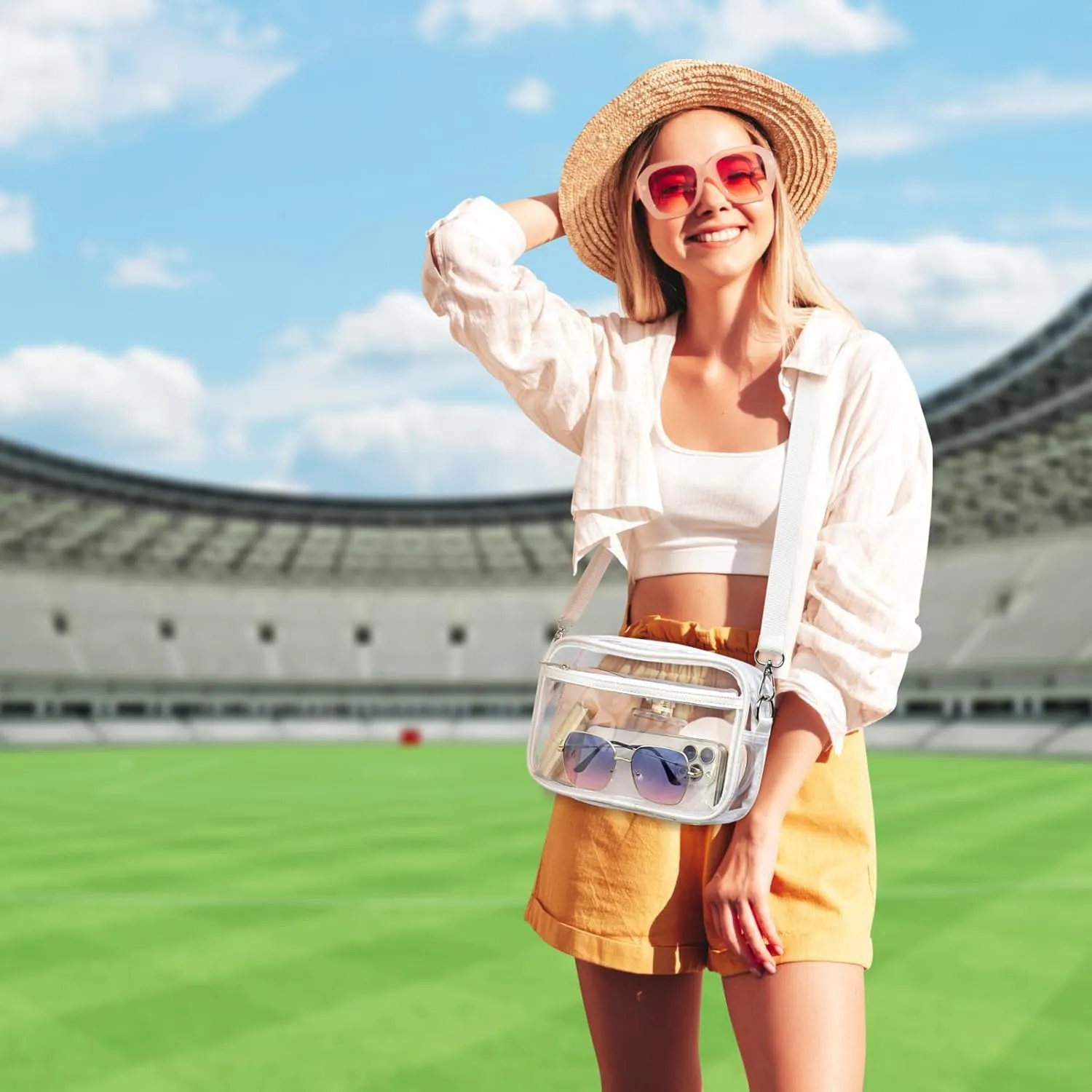 PACKISM Clear Bag for Stadium Events - Clear Purses for Women Stadium Crossbody Concert Bag for Game Day， Sports, Festival