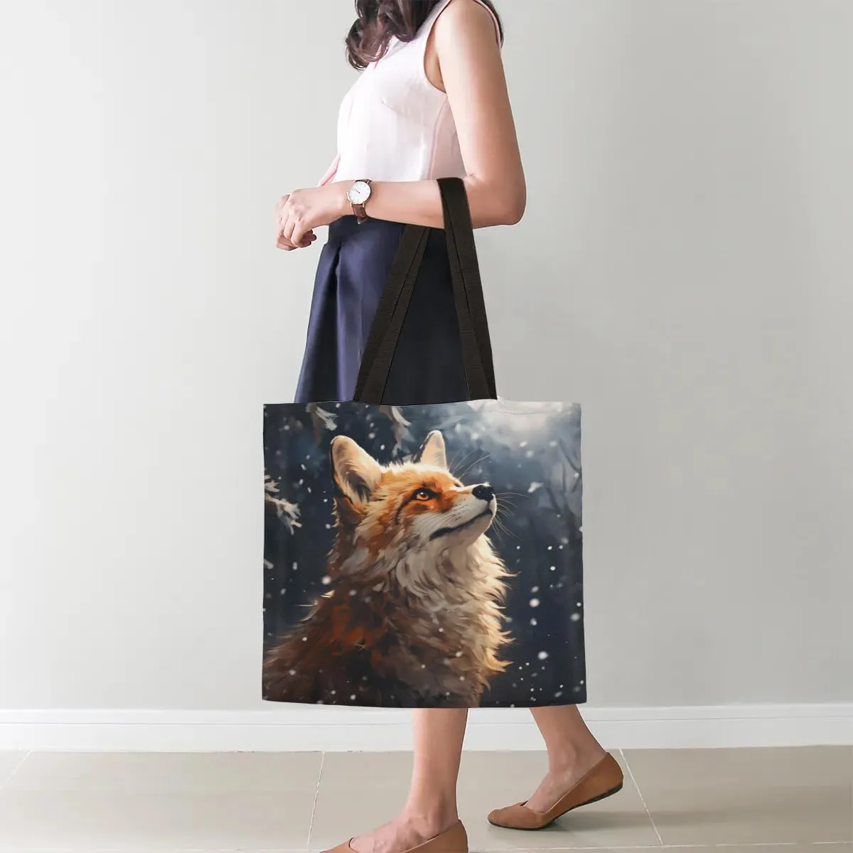 Panda Lying Naps Pattern Canvas Tote Bag for Women Men Stylish Tote Handbag Shoulder Bag Reusable Grocery Bag