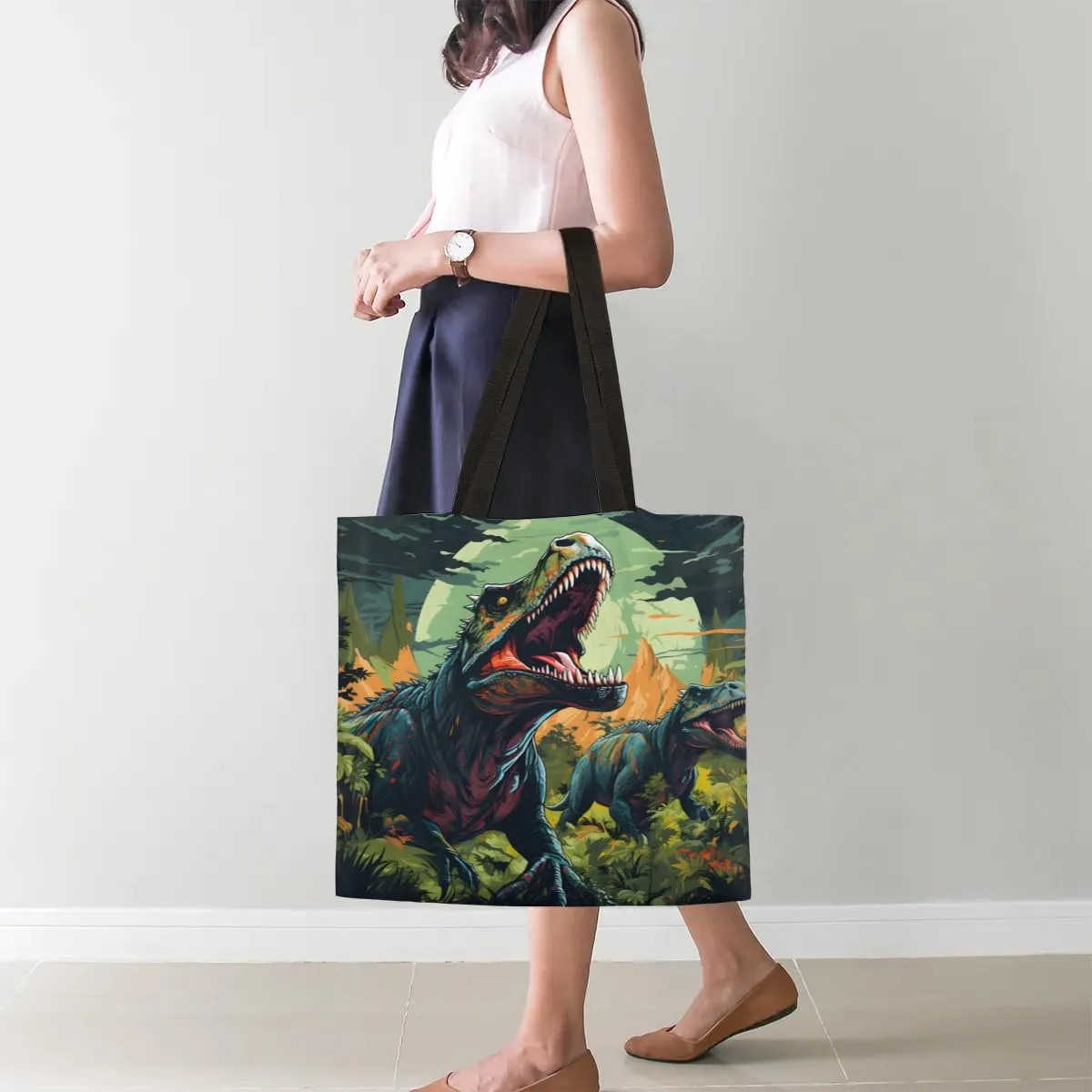 Panda Lying Naps Pattern Canvas Tote Bag for Women Men Stylish Tote Handbag Shoulder Bag Reusable Grocery Bag